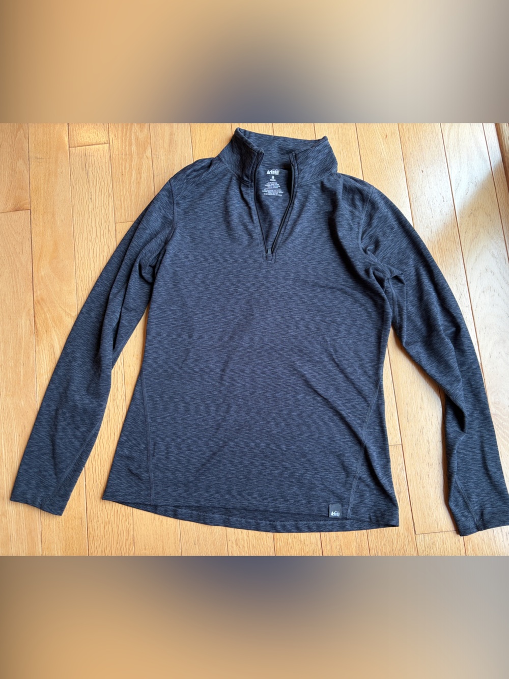REI Women's Dark Charcoal Heather Quarter-Zip Long Sleeve Top